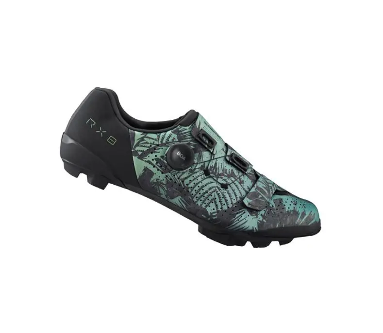 Shimano Rx801 Gravel Shoe - Special Edition - Wide - Tropical Leaves 2