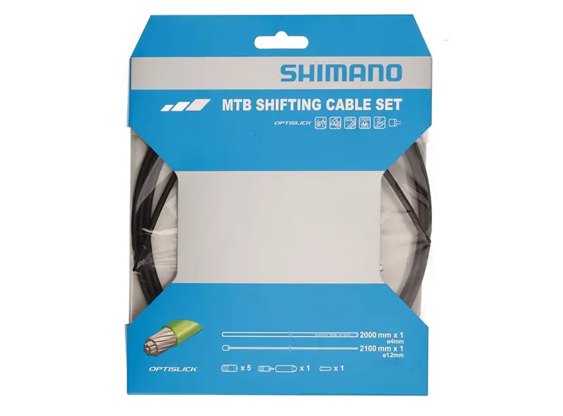 Shimano Sp41 Mtb Optislick Shift Cable Rear Derailleur Set - Black 1