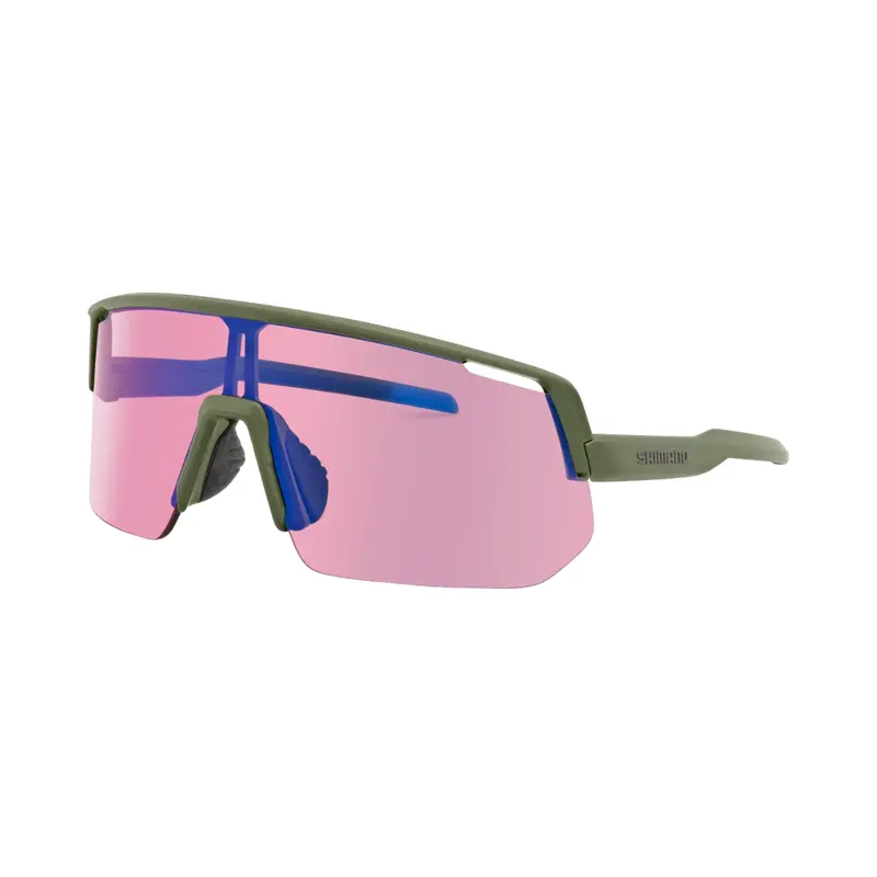 Shimano Technium L Sunglasses - Dark Olive - Ridescape Off-Road Lens 1