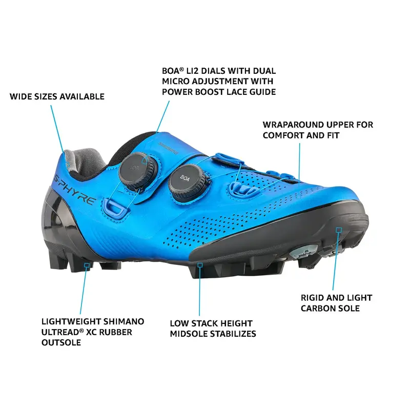 Shimano Xc902 S-Phyre Spd Xc Mtb Shoe - Blue 5