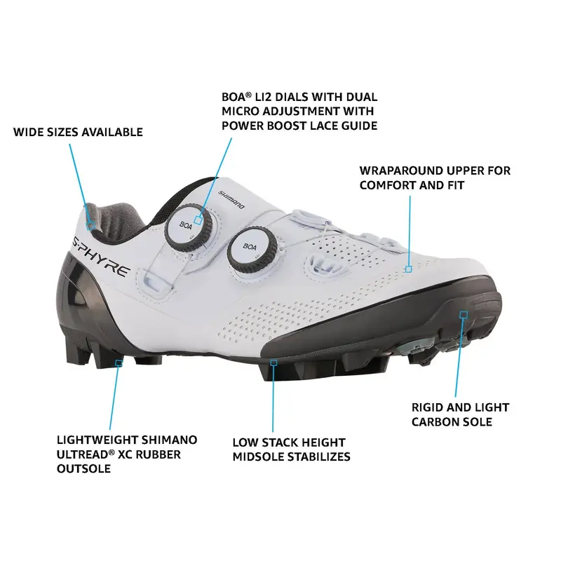 Shimano Xc902 S-Phyre Spd Xc Mtb Shoe - White 5