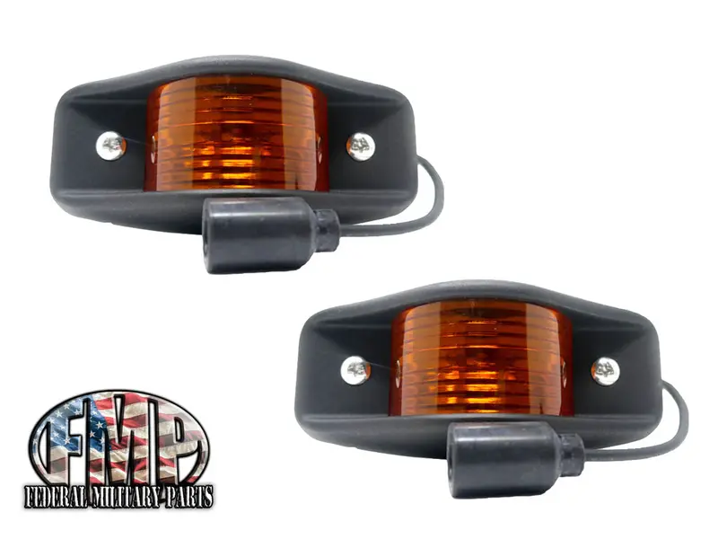 Side Marker Clearance Lights Amber Lens Black Body L.E.D. 1