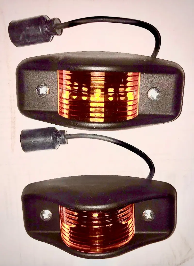 Side Marker Clearance Lights Amber Lens Black Body L.E.D. 3