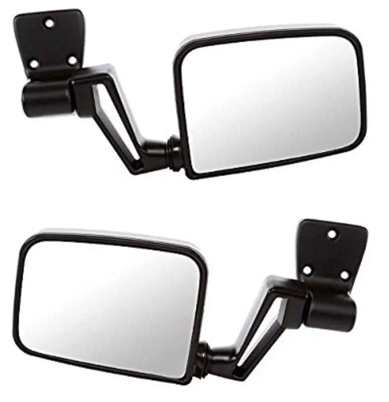 Side View Sport Mirrors - Set Of 2, Fits Military Humvee M998 H1 Hmmwv X-Doors Hummer - Door Hinge Mounted - No Adapter Plates 1