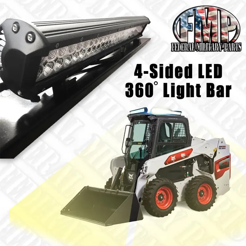 Skid Steer Light Bar - 4-Sided, 360 Degree Led Wireless Roof Top Light Bar Fits Bobcat, Etc. 1