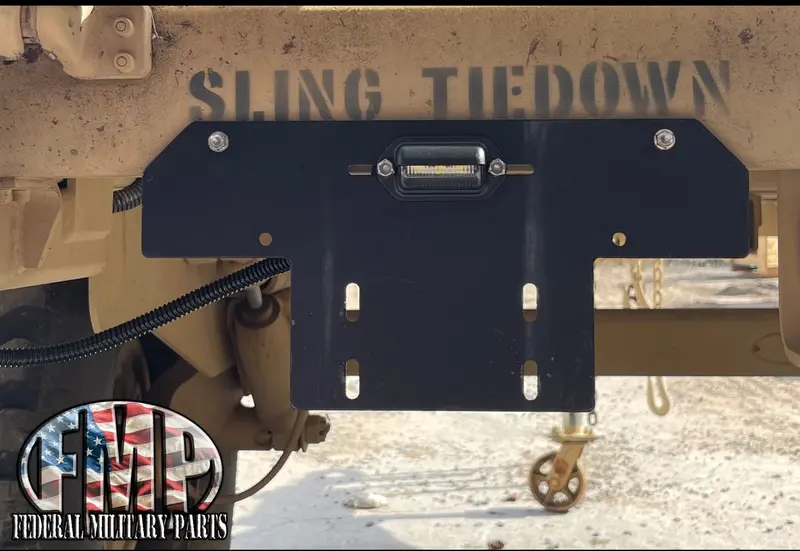 Slantback Airlift Bumper Basic License Plate Bracket (A2) With Or Without Plug And Play Light Fits Humvee 1