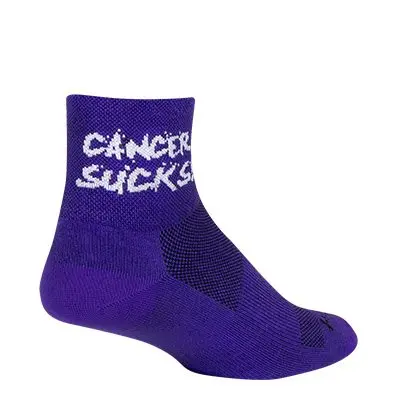 Sockguy Classic 3" Cuff Sock - Cancer Sucks Purple 1