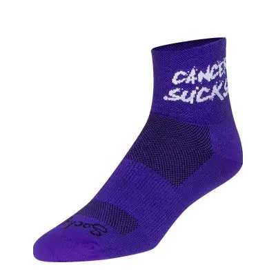 Sockguy Classic 3" Cuff Sock - Cancer Sucks Purple 2