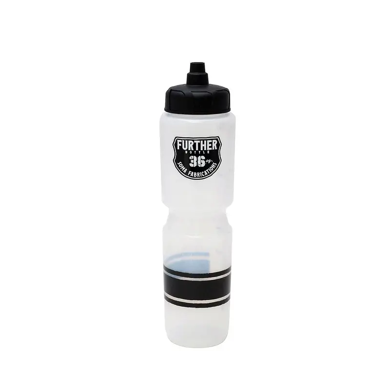 Soma Further Auto Valve Water Bottle - 36Oz - Frosted Clear-Black 1