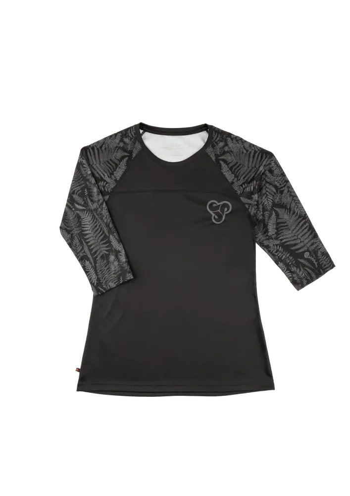 Sombrio Noble 2 3/4 Sleeve Mtb Jersey - Womens - Fern Black 1