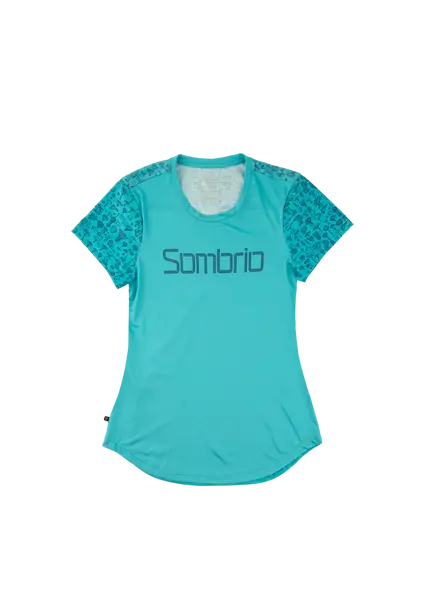 Sombrio Valley 2 Short Sleeve Mtb Jersey - Womens - Mushroom Boreal Blue-Skyline Blue 1