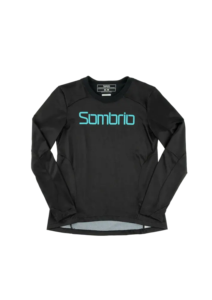 Sombrio Vanquish Long Sleeve Mtb Jersey - Womens - Sombrio Black-Skyline Blue 1