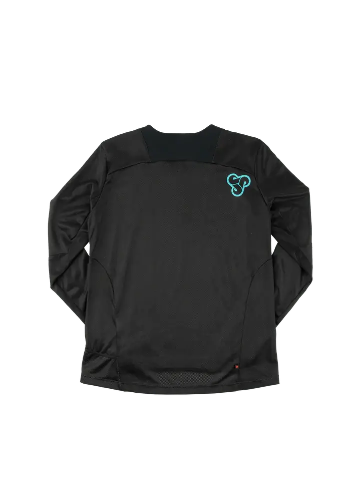 Sombrio Vanquish Long Sleeve Mtb Jersey - Womens - Sombrio Black-Skyline Blue 2