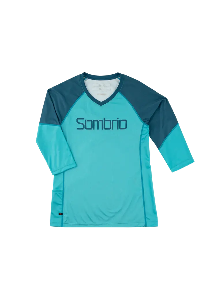 Sombrio Vista 2 3/4 Sleeve Mtb Jersey - Womens - Sombrio-Skyline Blue-Midnight Blue 1