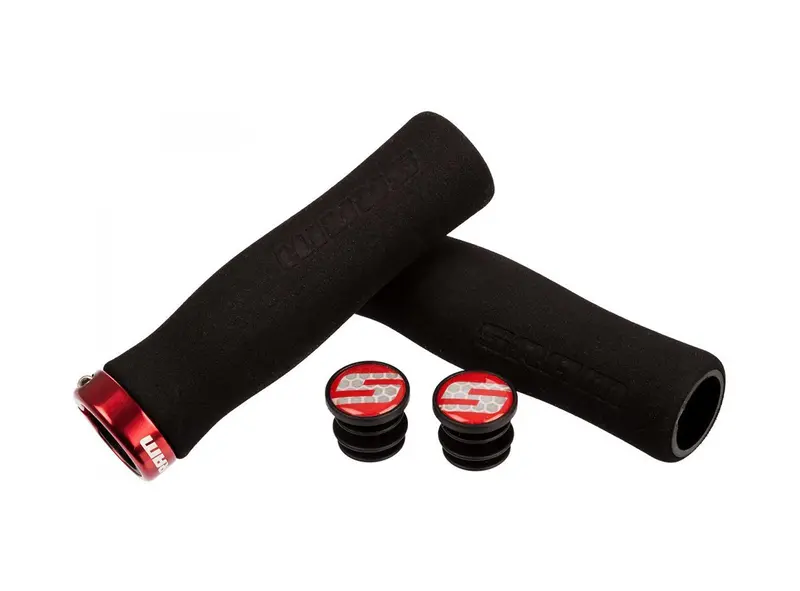 Sram Contour Foam Locking Mtb Grips - Black-Red 1