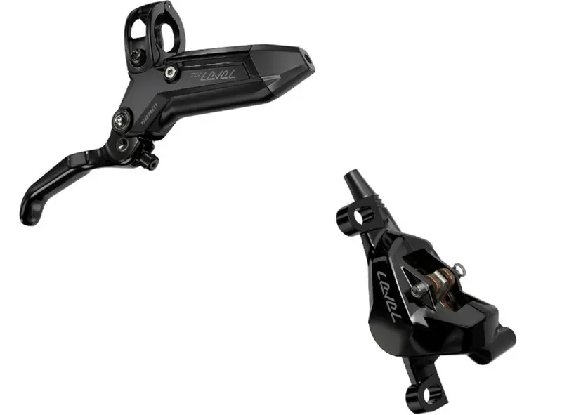 Sram Level Silver Stealth Disc Brake And Lever - Rear - Black Anodized 1