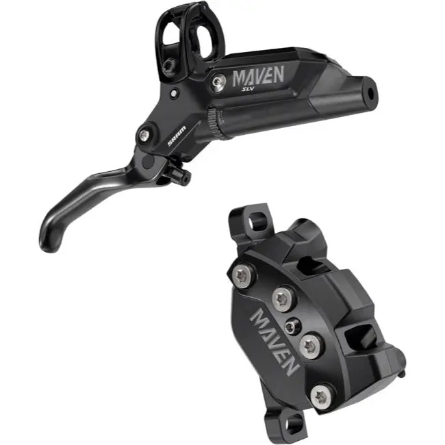 Sram Maven Silver Stealth 4-Piston Disc Brake And Lever - Front - Black Ano 1