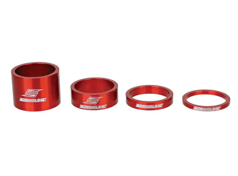 Straitline Alloy Headset Spacer Kit - 4 Piece - 1.1/8" - Red 1