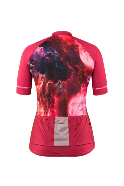 Sugoi Evolution Zap 2 Short Sleeve Jersey - Womens - Cherry Blossom Red-Thunder Sky 2