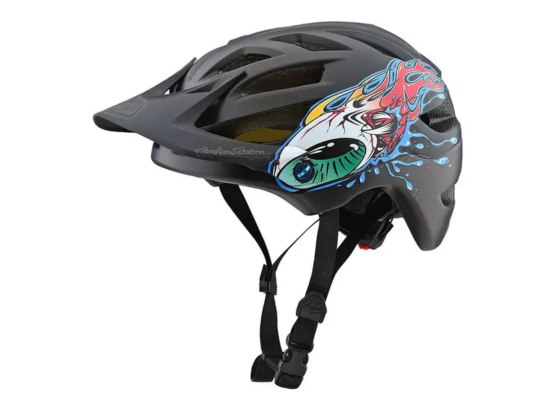 Troy Lee Designs A1 Mips Eyeball Helmet - Youth - Black-Silver 1