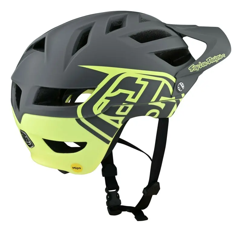 Troy Lee Designs A1 Mips Mtb Helmet - Classic - Gray-Yellow - 2022 3
