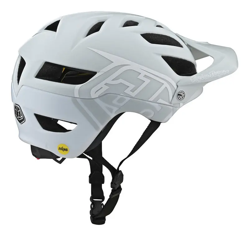 Troy Lee Designs A1 Mips Mtb Helmet - Classic - Light Gray-White - 2021 3