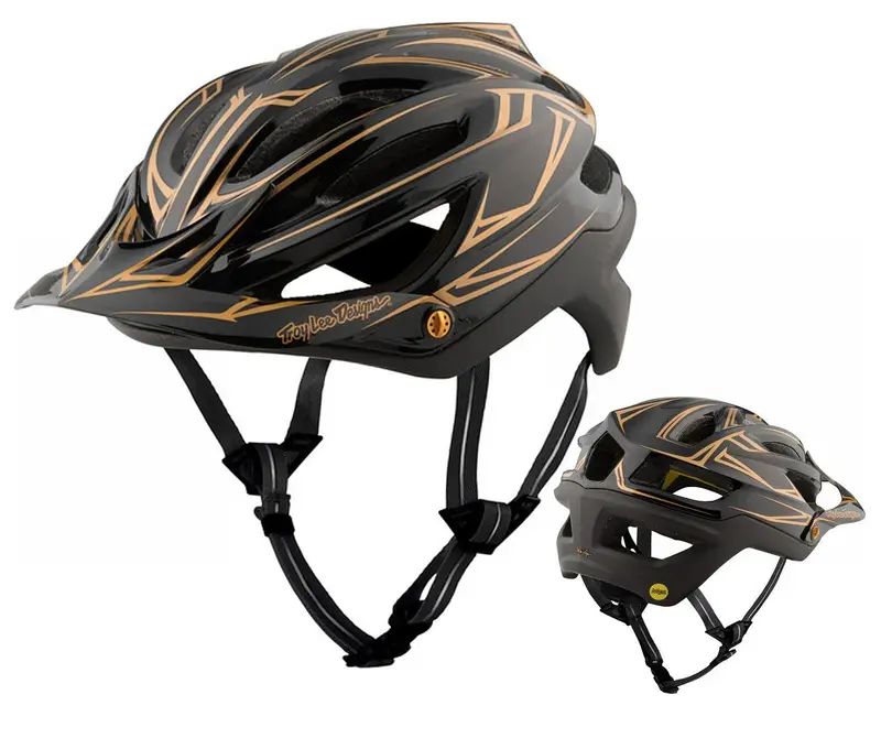 Troy Lee Designs A2 Mips Mtb Helmet - Pinstripe - Black-Gold 1