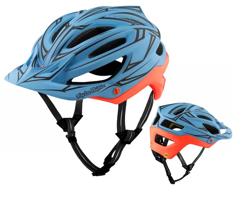 Troy Lee Designs A2 Mips Mtb Helmet - Pinstripe - Blue-Red 1