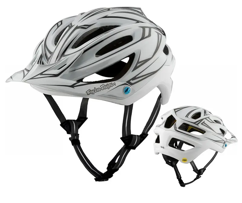 Troy Lee Designs A2 Mips Mtb Helmet - Pinstripe - White-Reflective 1
