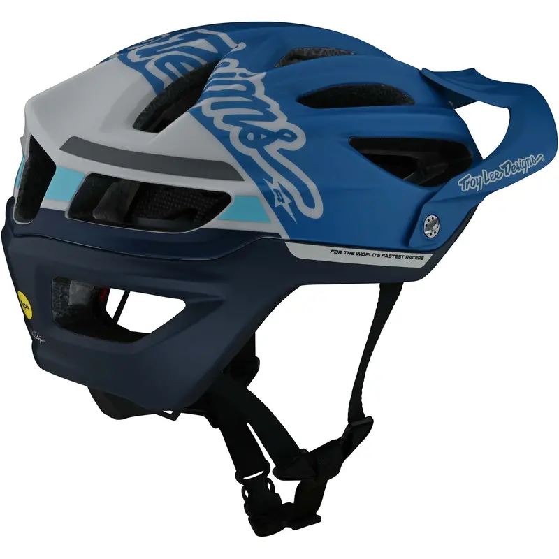 Troy Lee Designs A2 Mips Mtb Helmet - Silhouette - Blue 2