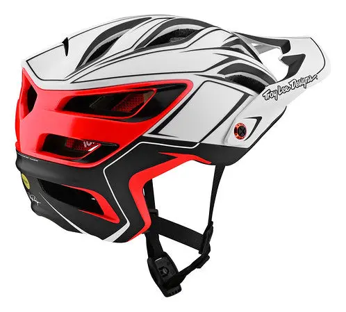Troy Lee Designs A3 Mips Mtb Helmet - Pin - White-Red 3
