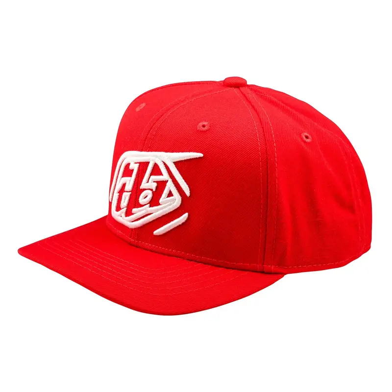 Troy Lee Designs Badge Curved Snapback Hat - Team Red 1