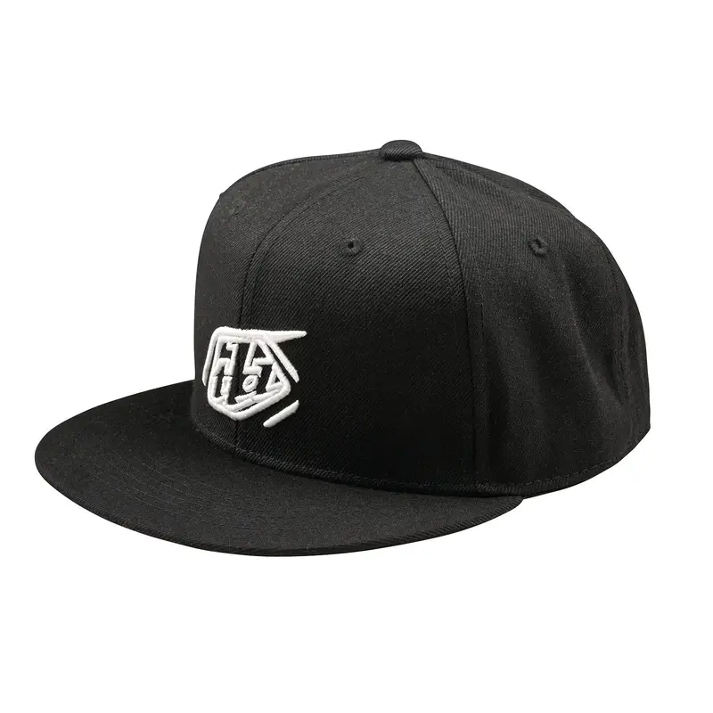 Troy Lee Designs Badge Flat Bill Snapback Hat - Black 1