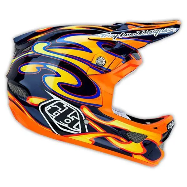 Troy Lee Designs D3 Carbon Full Face Helmet - Squirt - Black-Orange 1