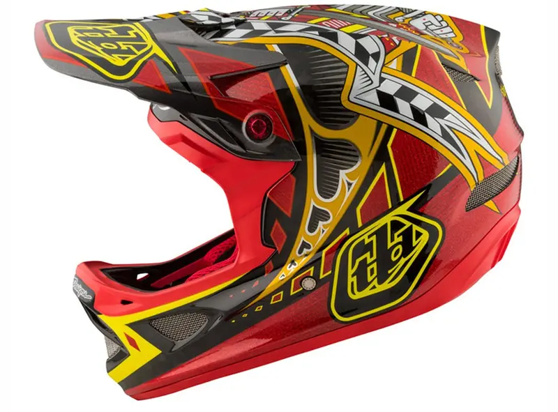 Troy Lee Designs D3 Carbon Mips Full Face Helmet - Longshot Red 1