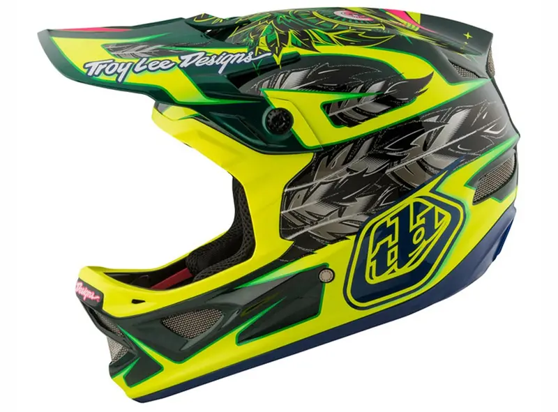 Troy Lee Designs D3 Carbon Mips Full Face Helmet - Nightfall Green 1