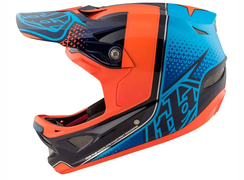 Troy Lee Designs D3 Carbon Mips Full Face Helmet - Starburst Orange 1