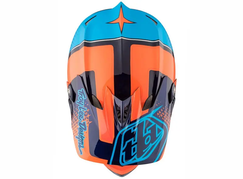 Troy Lee Designs D3 Carbon Mips Full Face Helmet - Starburst Orange 2