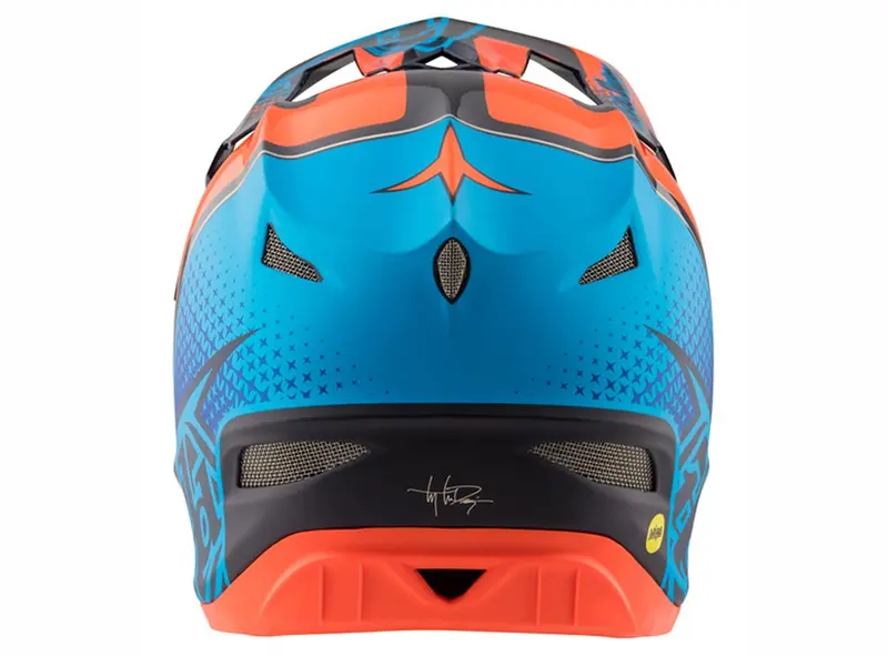 Troy Lee Designs D3 Carbon Mips Full Face Helmet - Starburst Orange 3