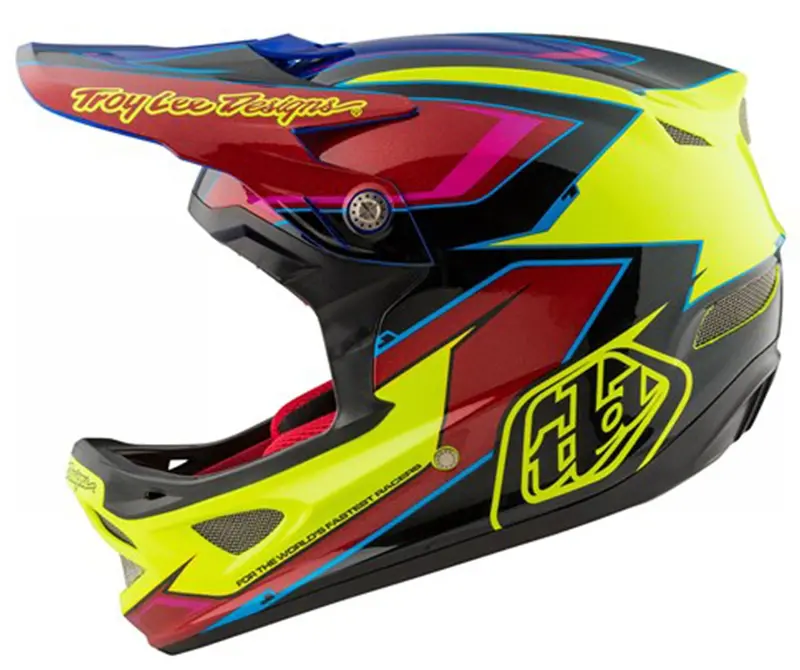 Troy Lee Designs D3 Composite Full Face Helmet - Cadence - Yellow-Red 1
