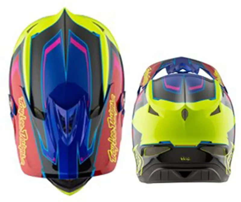 Troy Lee Designs D3 Composite Full Face Helmet - Cadence - Yellow-Red 2
