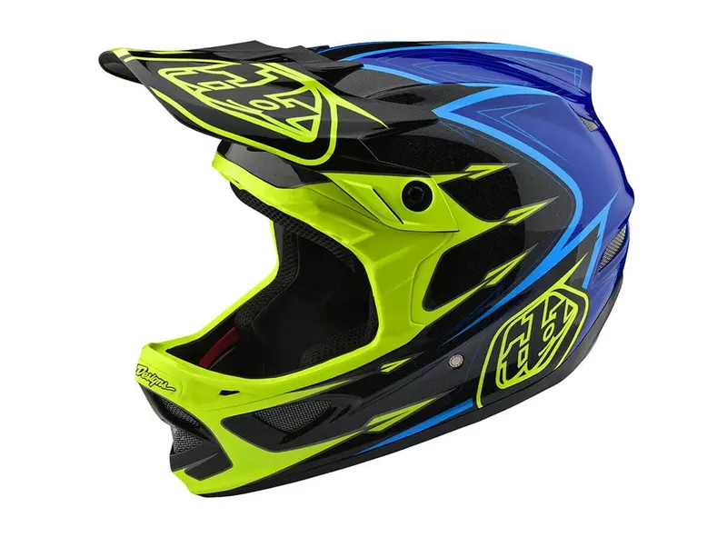 Troy Lee Designs D3 Composite Full Face Helmet - Corona Flo Yellow-Blue - 2018 1