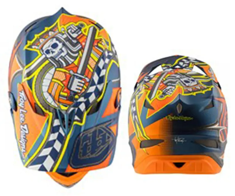 Troy Lee Designs D3 Composite Full Face Helmet - Longshot Orange 2