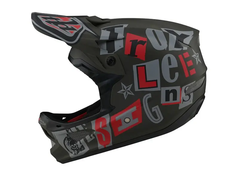 Troy Lee Designs D3 Fiberlite Full Face Helmet - Anarchy - Olive - 2021 1