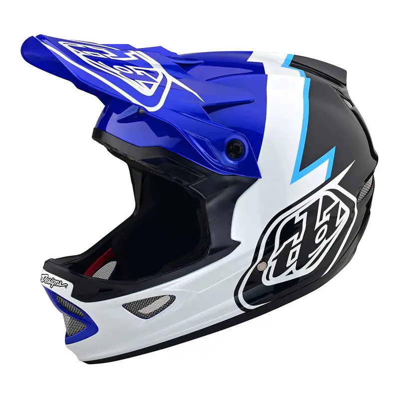 Troy Lee Designs D3 Fiberlite Full Face Helmet No Mips - Volt - Blue - 2023 1