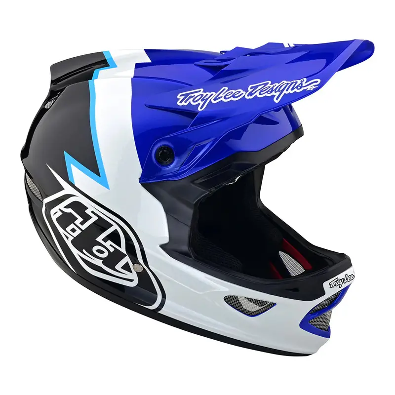 Troy Lee Designs D3 Fiberlite Full Face Helmet No Mips - Volt - Blue - 2023 2