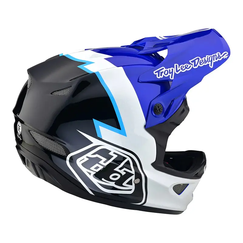 Troy Lee Designs D3 Fiberlite Full Face Helmet No Mips - Volt - Blue - 2023 3