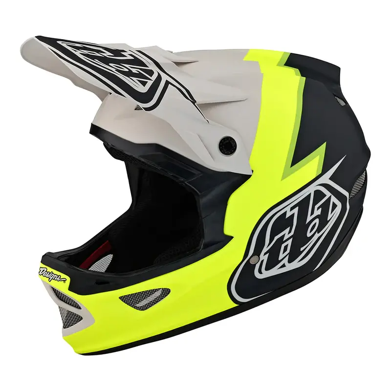 Troy Lee Designs D3 Fiberlite Full Face Helmet No Mips - Volt - Flo Yellow - 2023 1