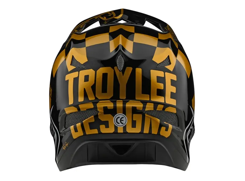 Troy Lee Designs D3 Fiberlite Full Face Helmet - Race Shop - Black-Gold - 2020 2