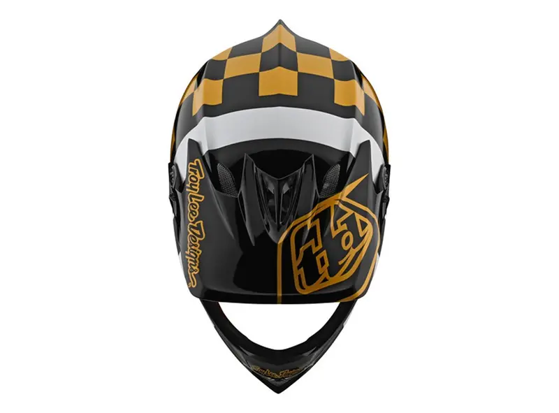 Troy Lee Designs D3 Fiberlite Full Face Helmet - Race Shop - Black-Gold - 2020 3